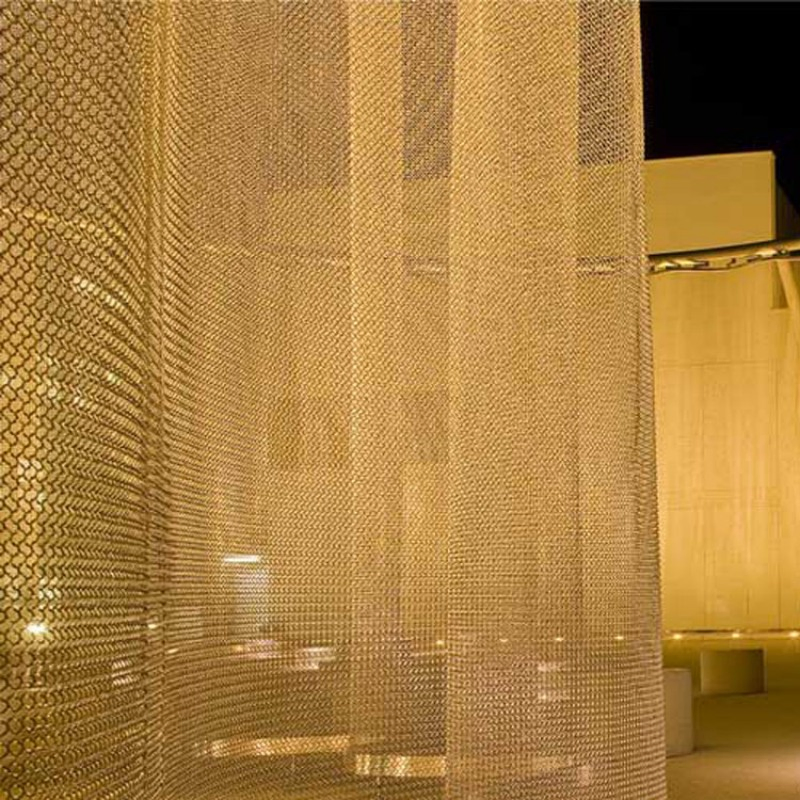 8mm Brass Chainmail Ring Mesh Curtain for Architectural Decorative Use