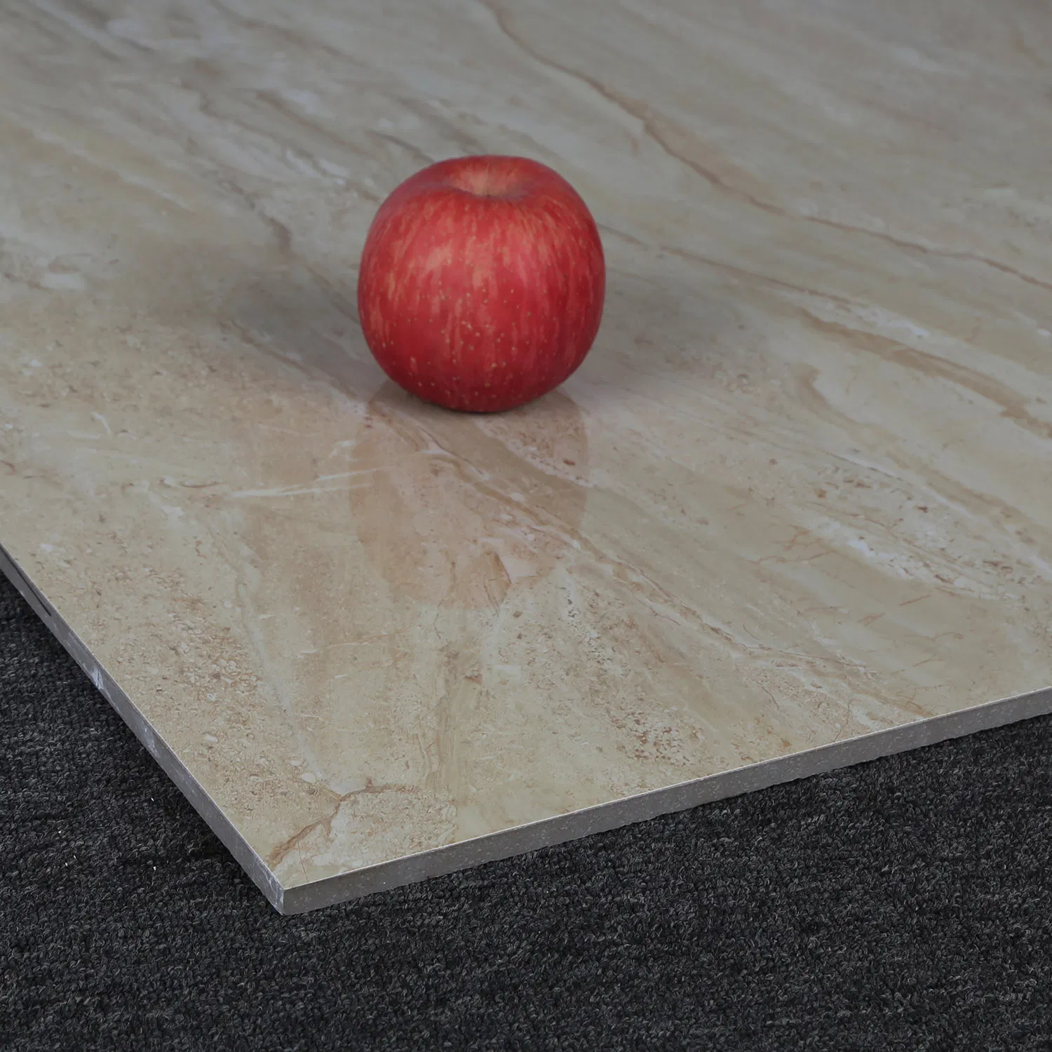 Grand 100X100cm Full Polished Glazed Porcelain Floor Tiles Grey Color