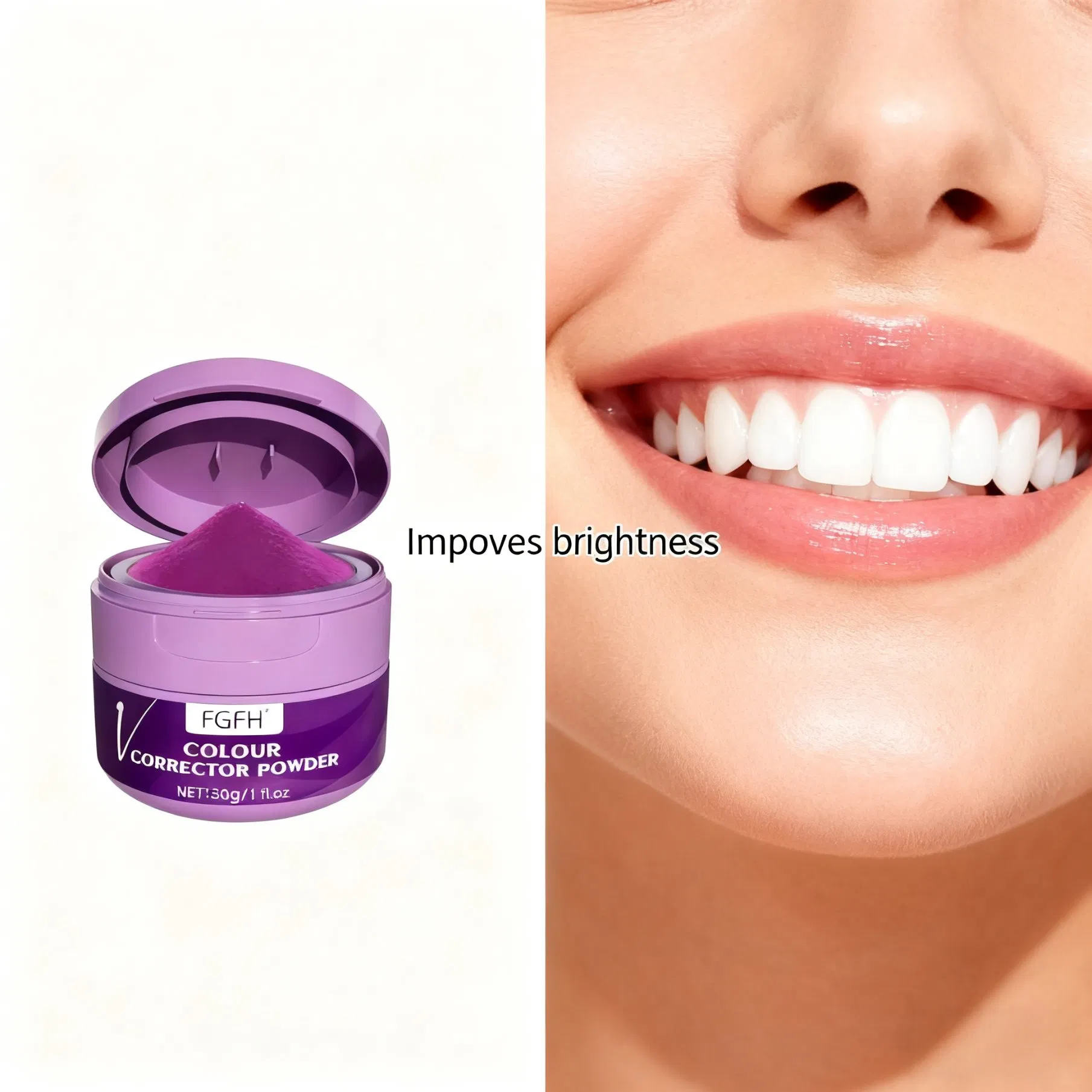 Gentle Tooth Powder for Long Lasting Freshnessand Stain Removal Purple Packaging