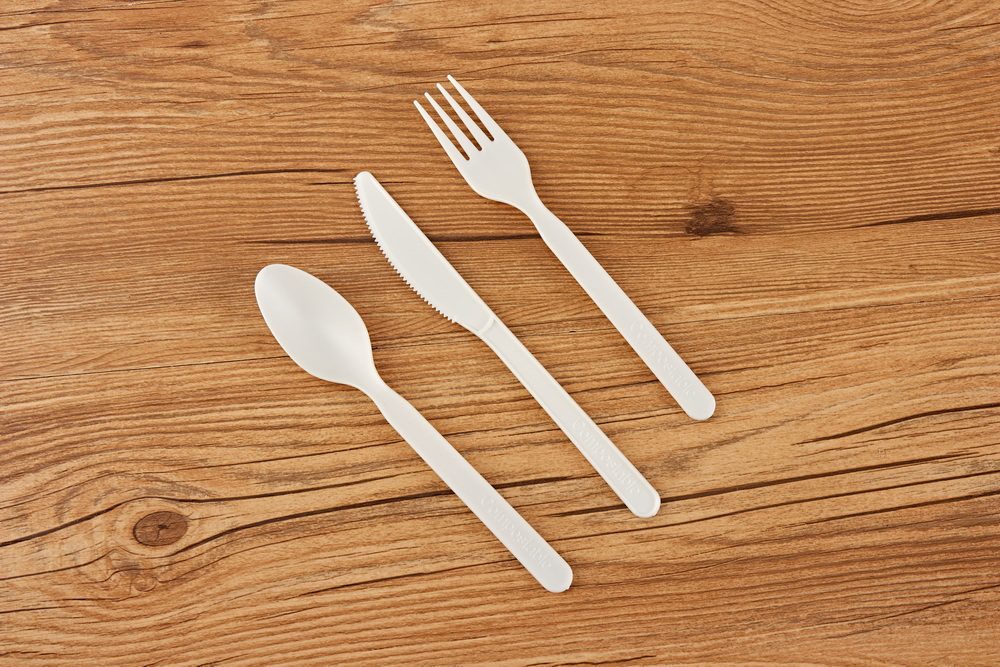 Disposable Utensil Biodegradable Spoon Compostable PLA Disposable Cutlery Kit for Parties
