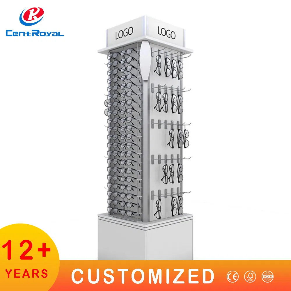 Stylish 360-Degree Rotating Metal Eyewear Display Rack for Accessories
