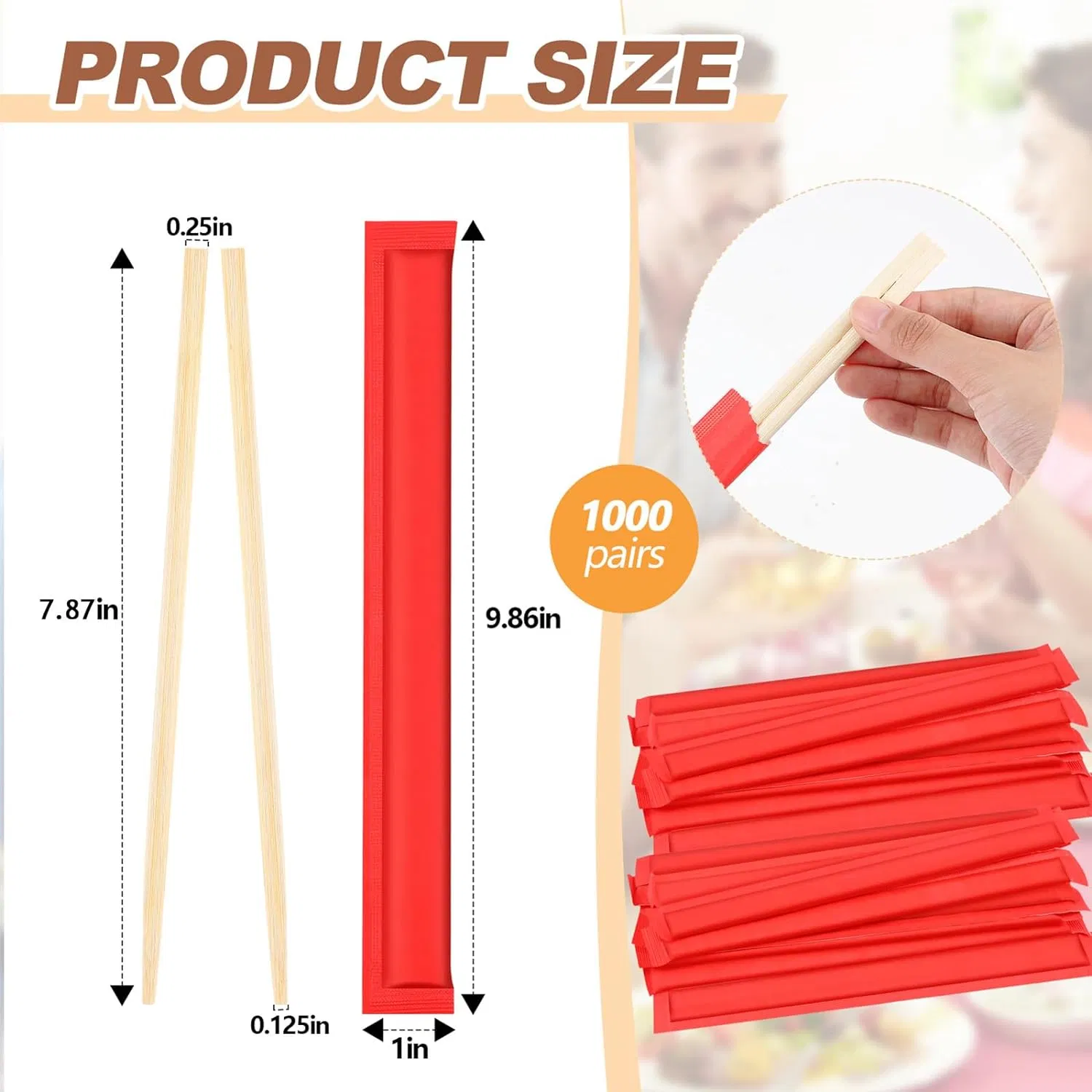 Disposable Bamboo Chopsticks Cheap Price Twins Chopstick with Custom Logo Printing Packaging