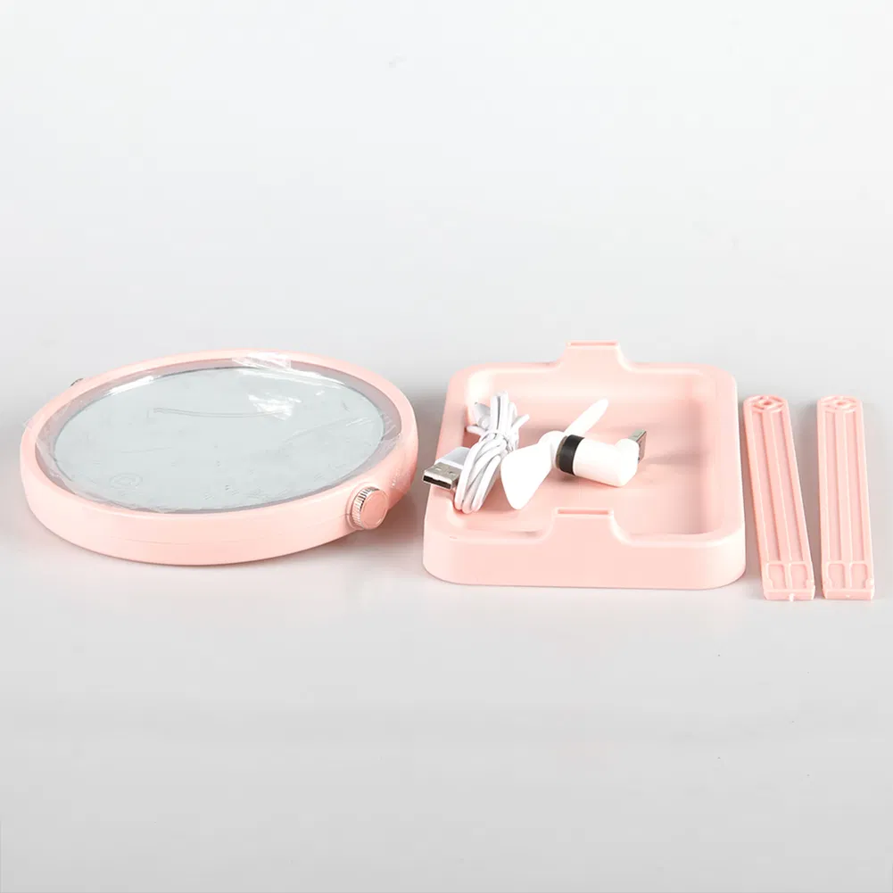 Yichen USB Rechargeable Makeup Mirror with LED Light & Mini Fan