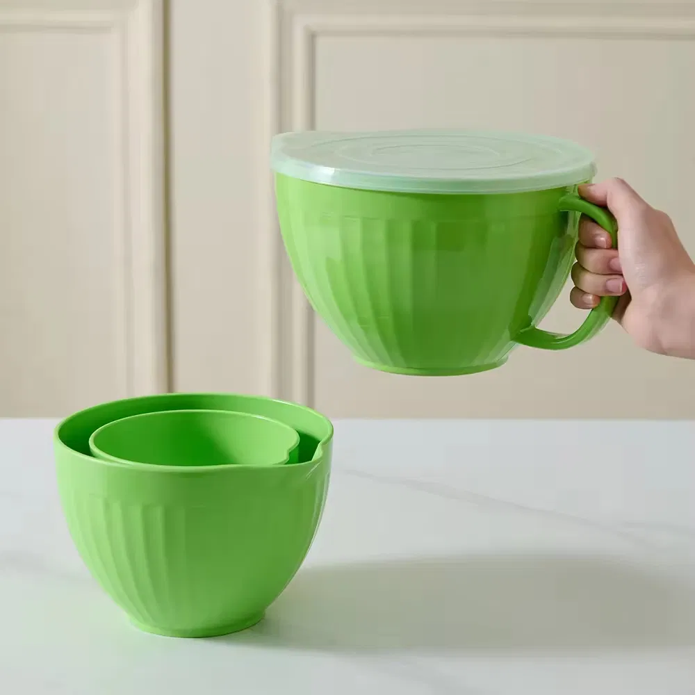 Brand Custom Set of 3 Largy 2800ml 1650ml 800ml Plastic Melamine RPET Salad Mixing Bowl Jug Set