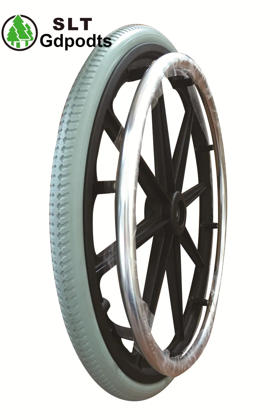 Wchr2201 22 Inch PU Foam Wheel Solid Polyurethane Wheelchair Rear Wheel