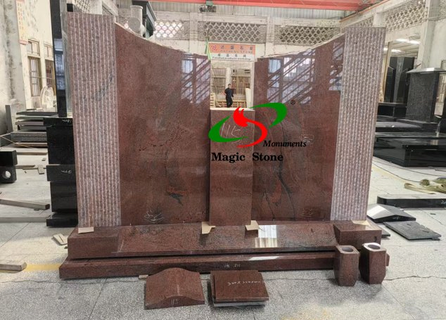 Wholesale Funeral Carved Granite Headstones Monuments Tree Design Slab Tombstone