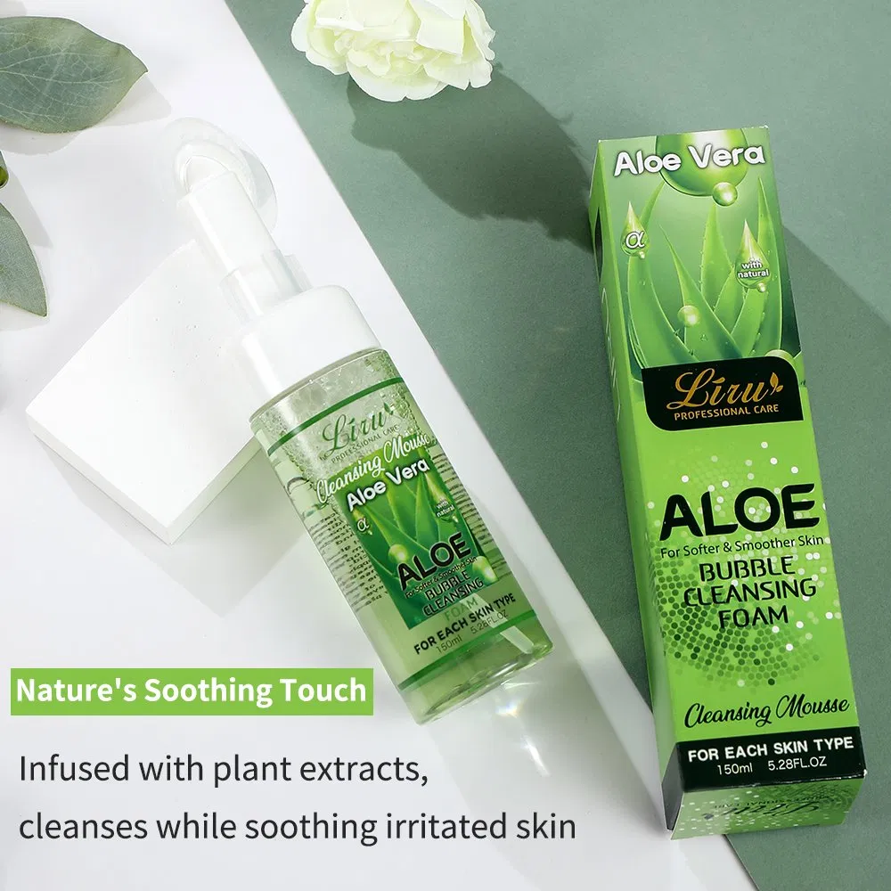Hot Selling Skin Care Aloe Vera Foaming Facial Cleanser Moisturizing Face Wash Brush