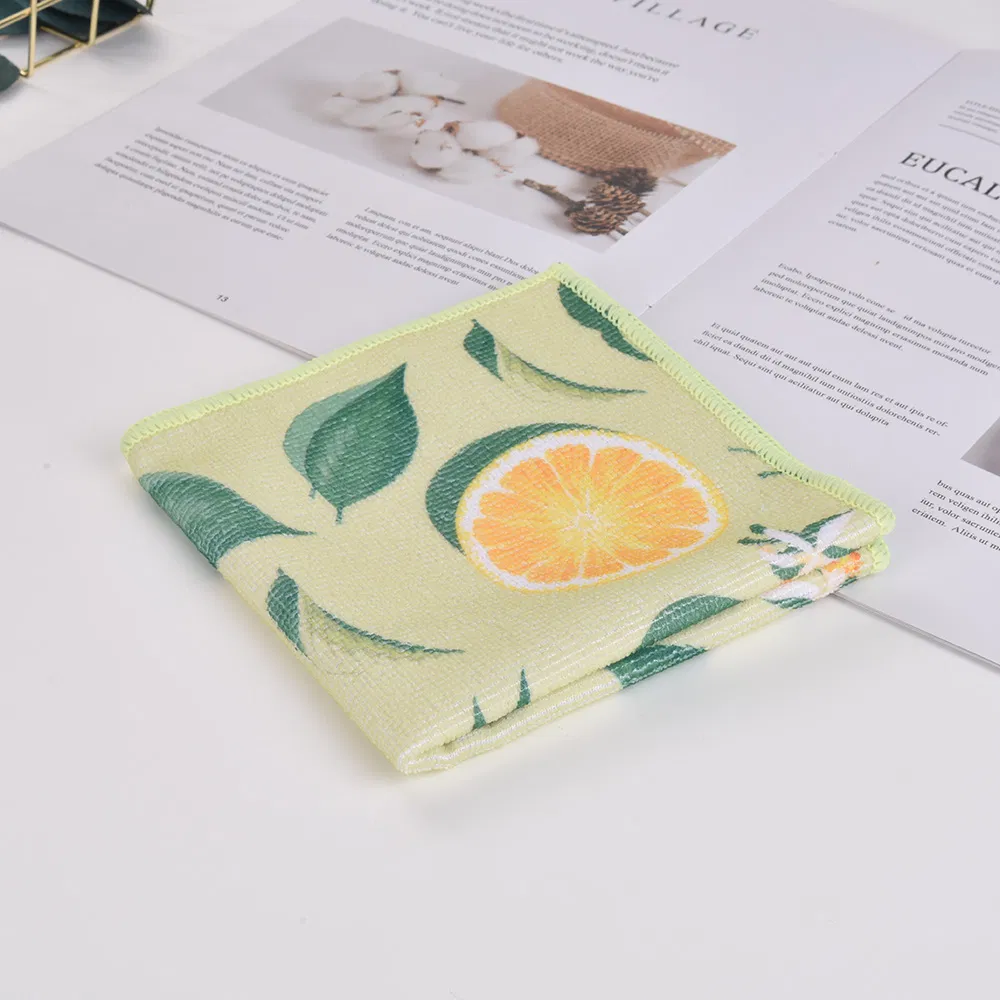 3PCS New Lemon Design Printed Microfiber Cleaning Cloth