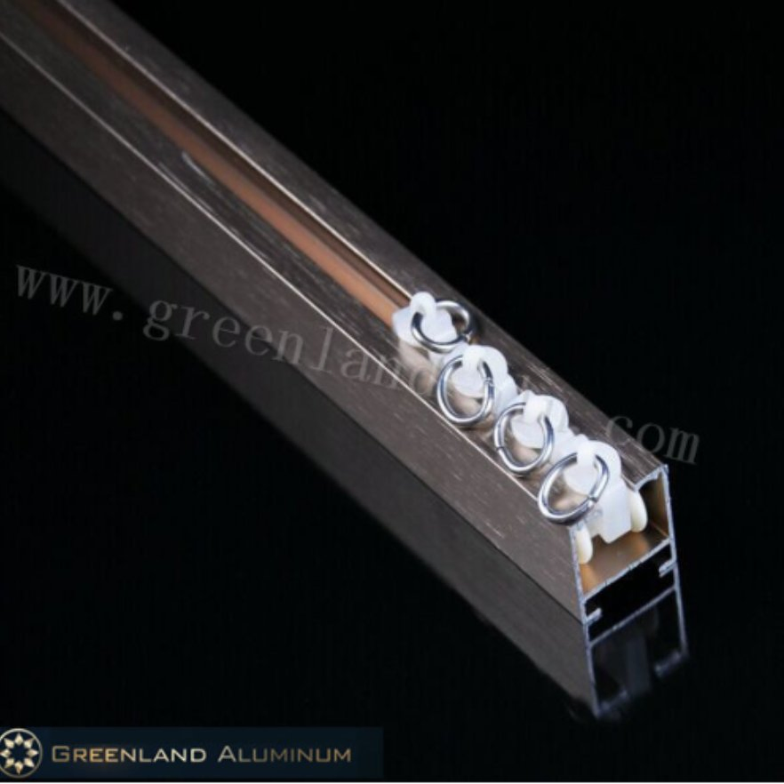 Aluminum Curtain Track Profiles with Brushed Rose Gold Color