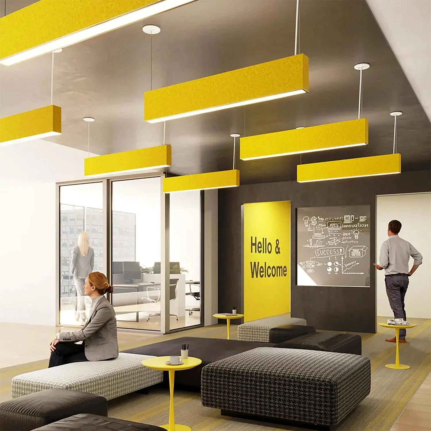 Box Linear Light Chandelier Pendant Suspended Hanging Lamp