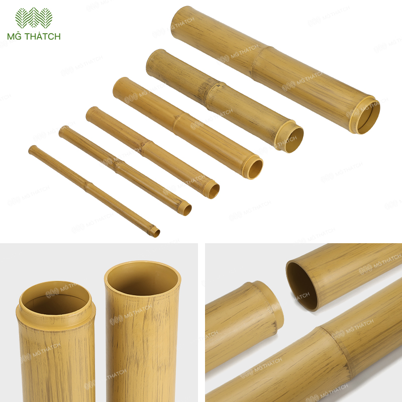 Corrosion Resistant Faux Artificial Large Diameter Bamboo Poles for Construction Flame Resistant