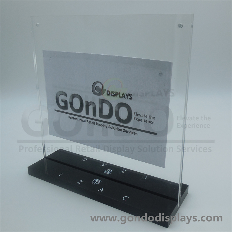 Acrylic Slant Back Horizontal Sign Holder, Magnetic Closure