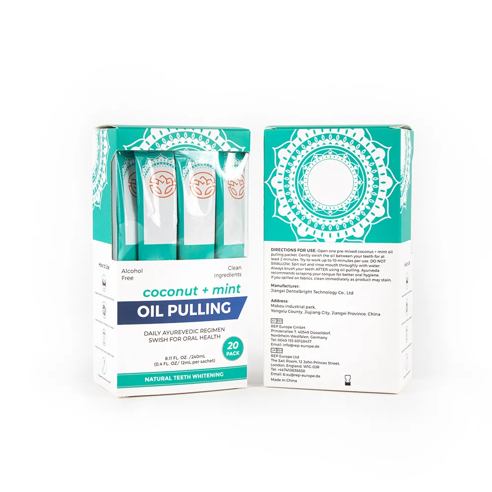 Private Label 2 Minutes Oil Pulling Mouthwash 12ml 20PCS Travel Size Mouthwash Sachet Coconut Oil