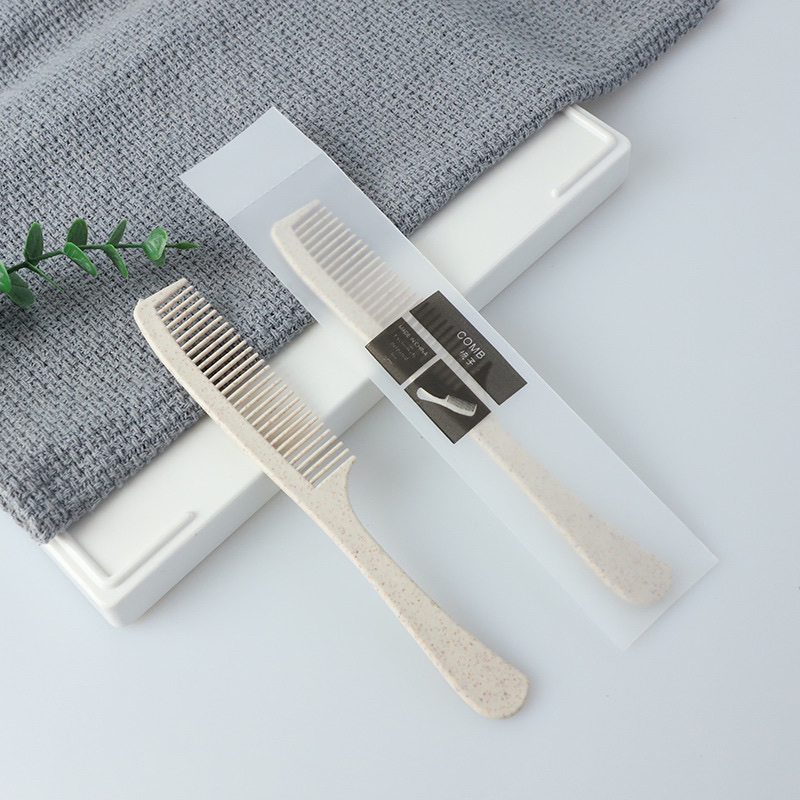 Multiple Styles Custom Reuse Personalized Biodegradable Wheat Straw Comb Eco Friendly Wheat Straw Hotel Hair Comb