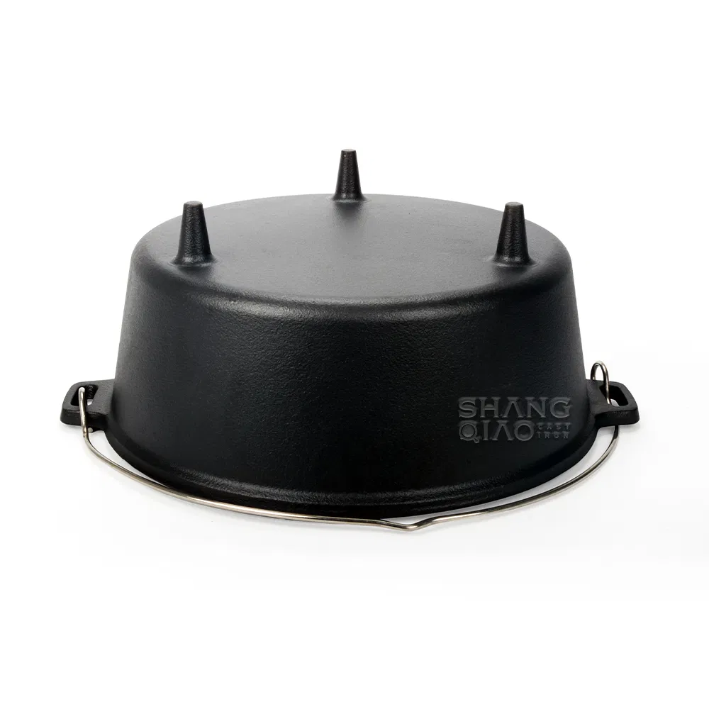 Чугунный казан для кемпинга с крышкой и логотипом