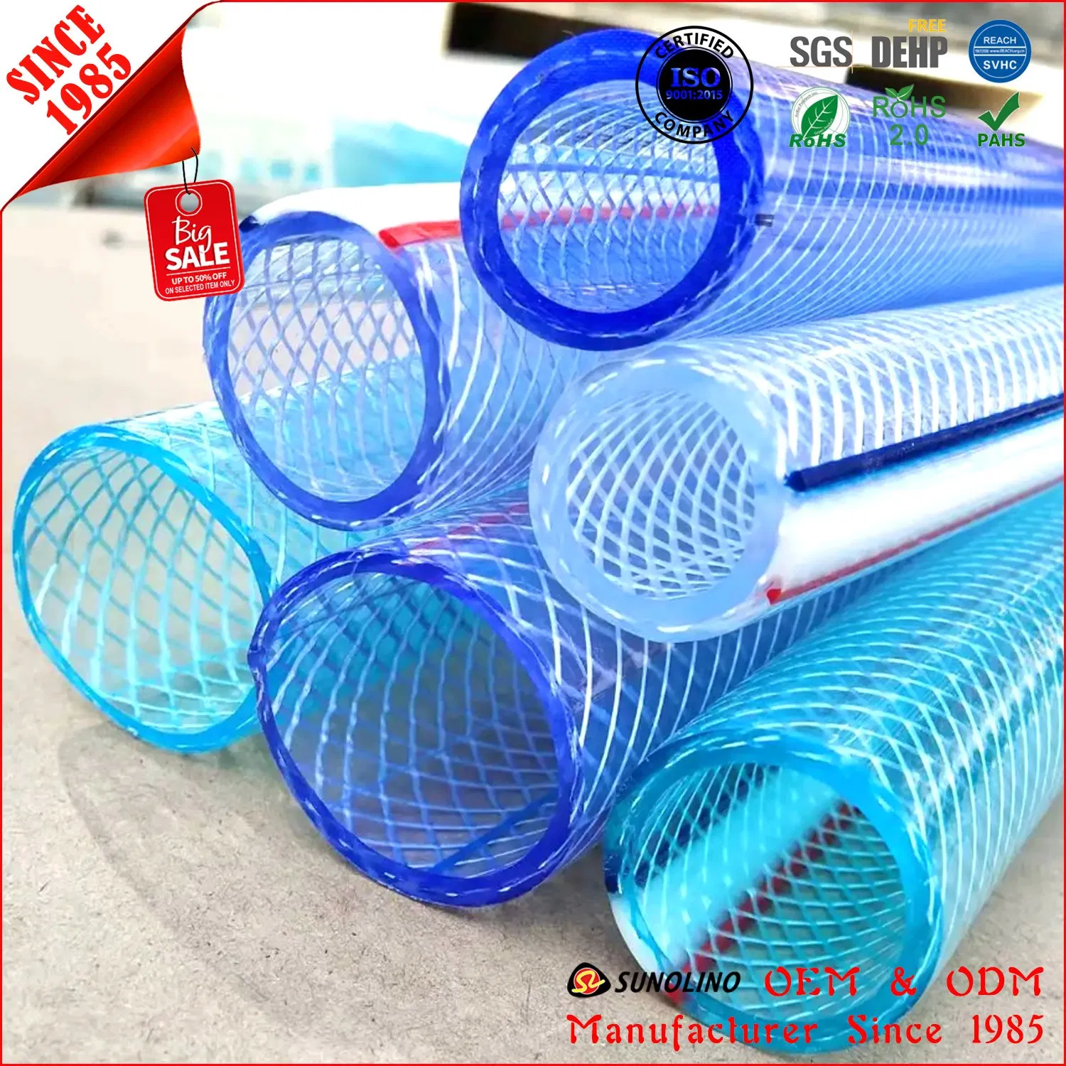 High Pressure Water Supply Flex PVC Fiber Reinforced Hose Food Grade PVC Pipe
