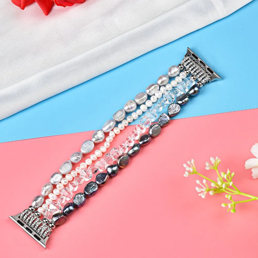Women Jewelry Strap for Apple Watch Band Handmade Pearl Band 38/42mm Luxury Bracelet iWatch Serie 7 6 Se 5 4 3 40/44mm