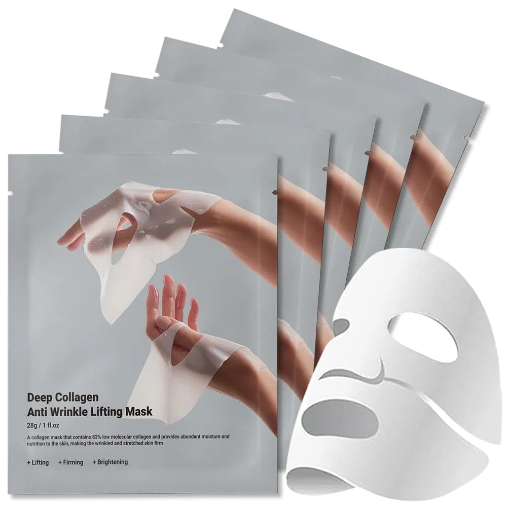 Beauty Cosmetics Skin Care Lifting Firming and Moisturizing Collagen Anti-Wrinkle Facial Sheet Masks