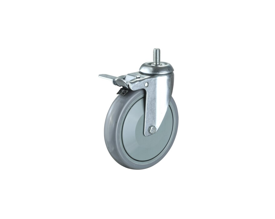 High Quality Industrial Castor 75mm Screw Thread PU Caster Wheels