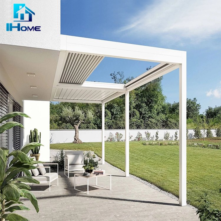 Garden Aluminum Pergola Roof Kits Patio Cover Gazebo Louvered Roof Canopy Pergolas