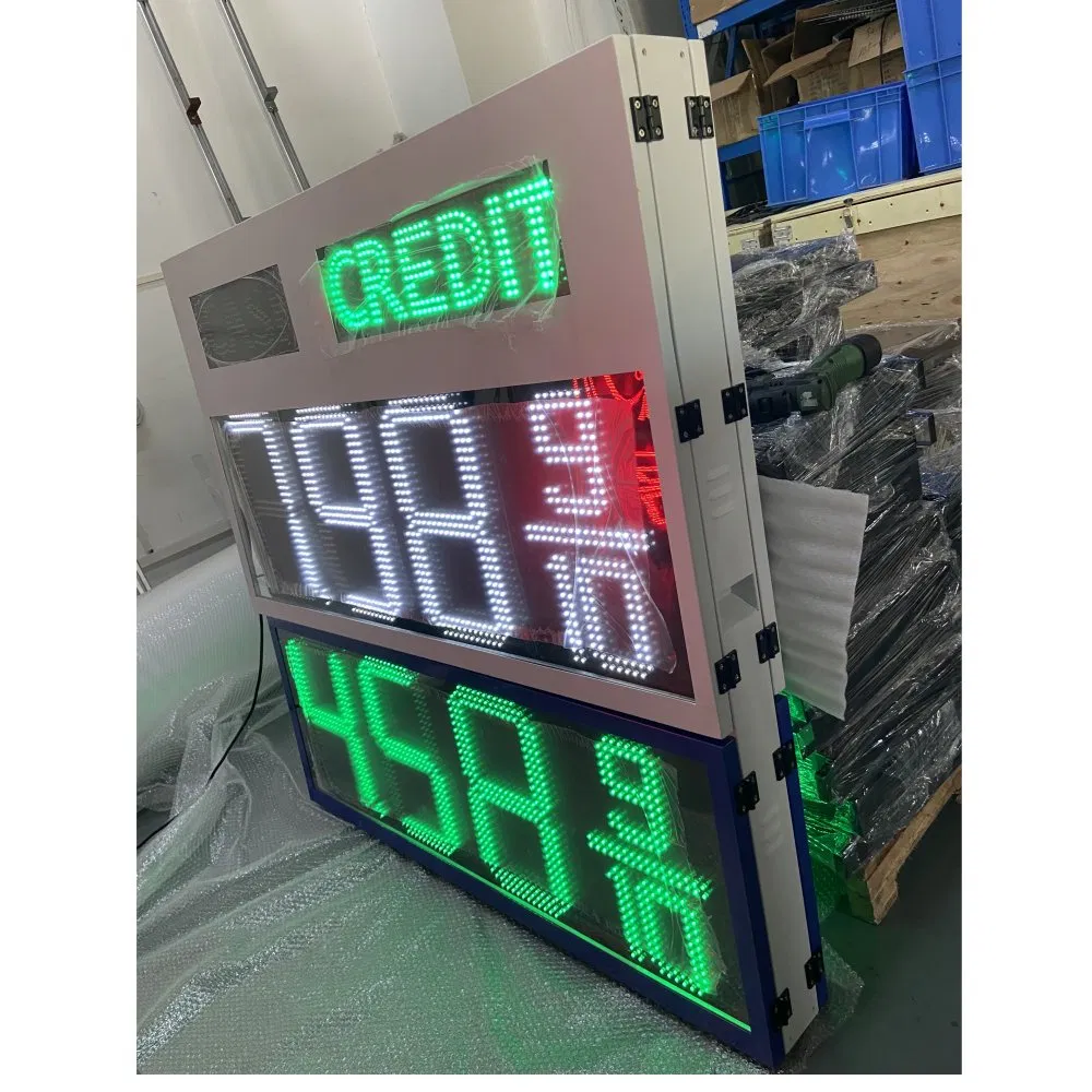 USA 16 Inch 8.889/10 Cash Credit Outdoor Digital Gas Station 7 Segment Number LED Display LED Gas Price Sign Board