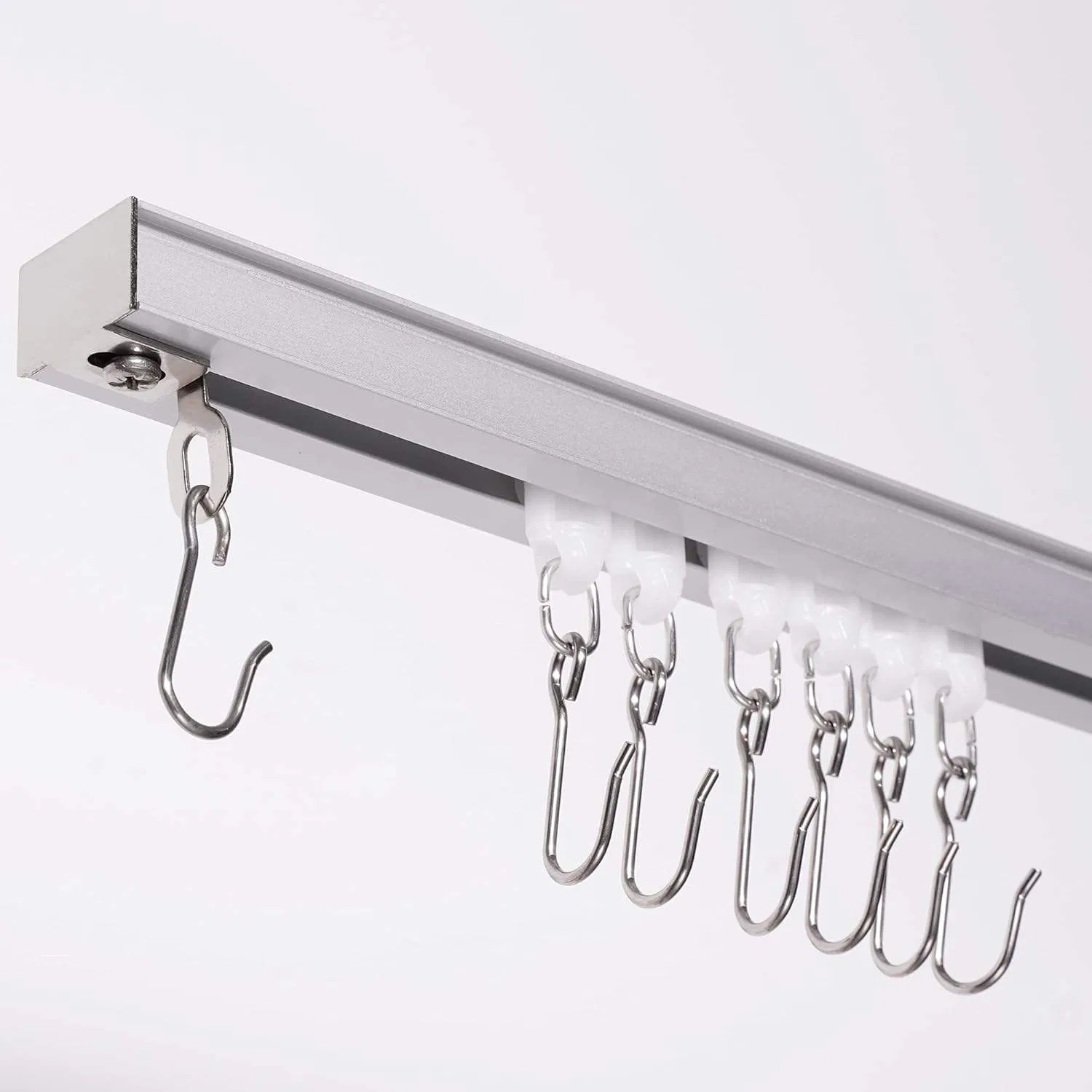Wall/Ceiling Mount Curtain Track Rail Durable Curtain, Economical Window Curtain Tracks, Can Be Cut Curtain Guide Rail