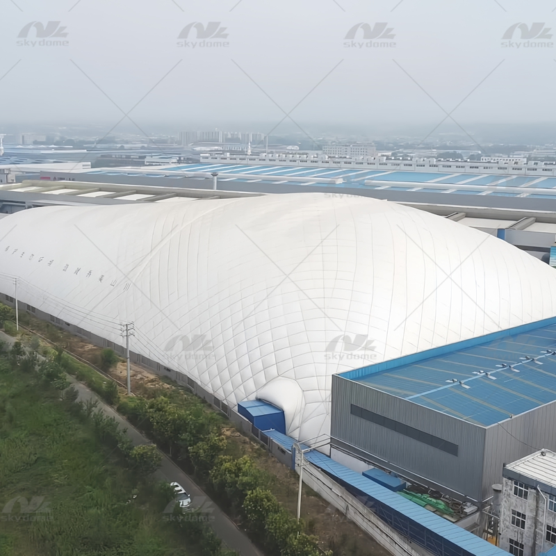 Inflatable PVDF Membrane Structure for Bulk Material Storage