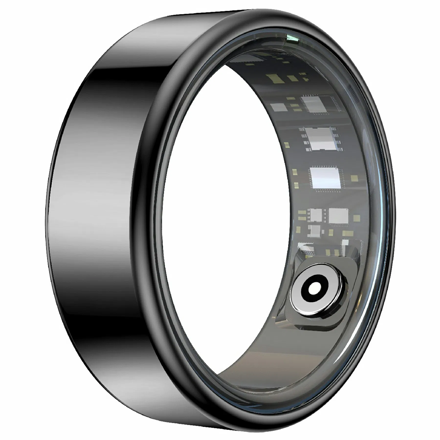 R99 Smart Ring with Charging Case Support Heart Rate, Blood Oxygen, Sleep Monitoring - Black / #7 / 17.4mm