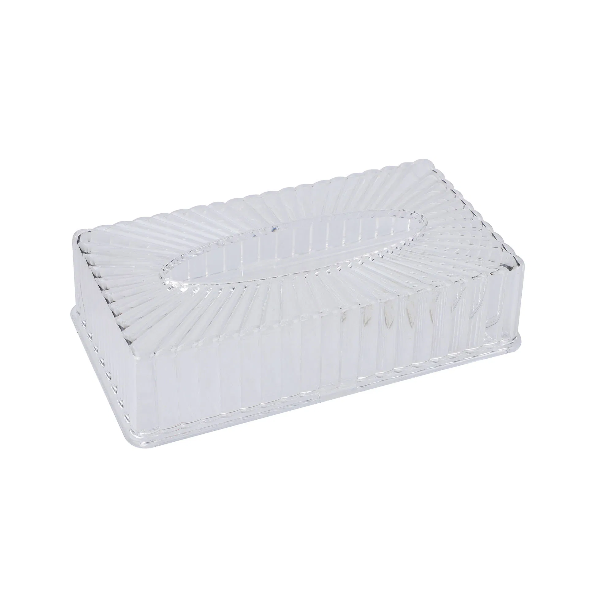 Luxury PC Tissue Holder - Ultra-Transparent Textured Acrylic Design