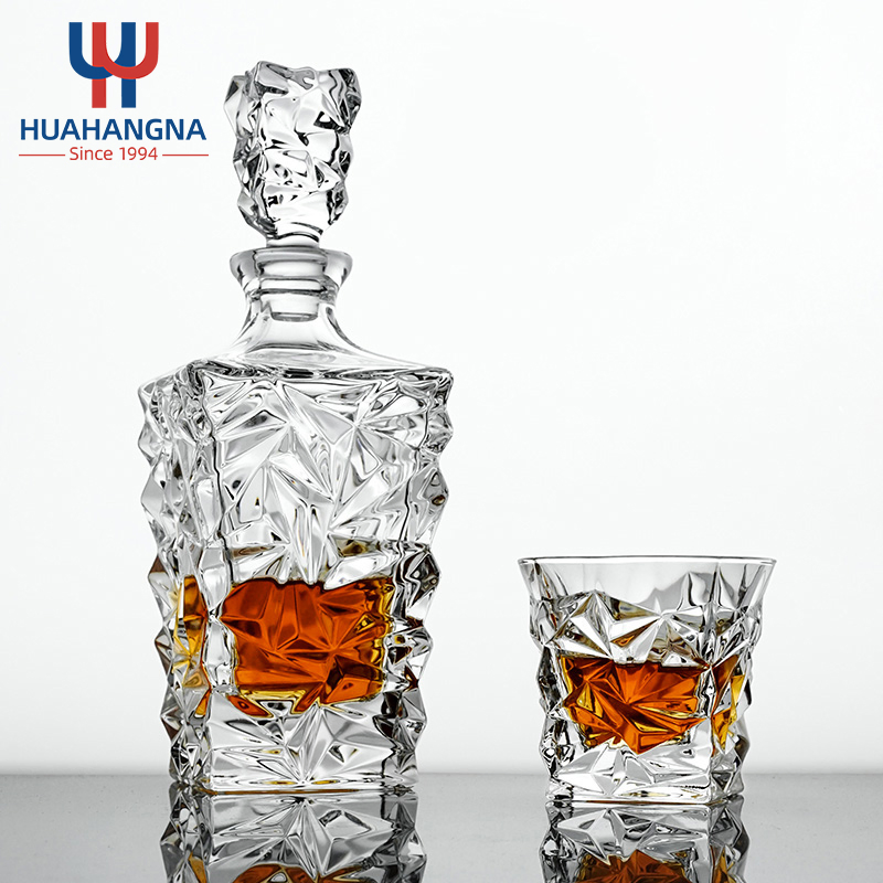 Huahangna in Stock 850ml/28.5oz Whiskey Glass Cup Decanter Set Drink Whiskey Glasses Decanter Gift for Father's Day