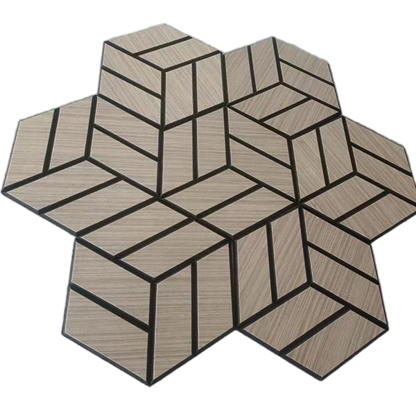 Cheap Price Hexagon Acoustic Wall Panel MDF+Polyester Fiber Decorative Soundproof Panel