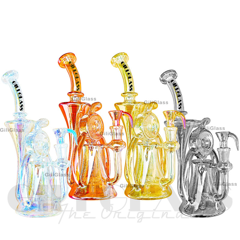 Gili-897 Glass Smoking Pipe DAB Rig Recycler with Quartz Banger Water Manufacturer Wholesale