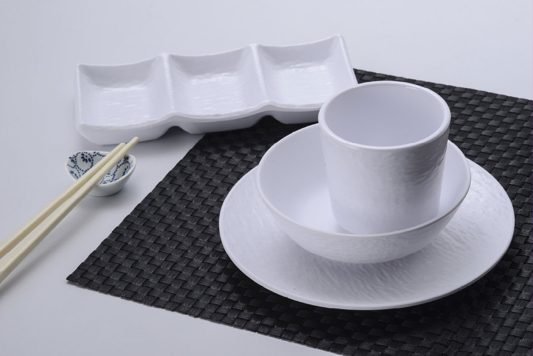 Melamine 3-Divided Sauce Plate Sushi Soy Sauce Tomato Sauce Dipping Plate