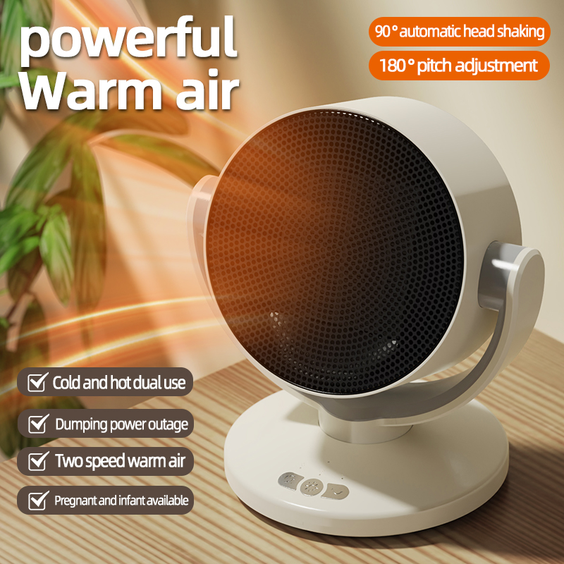 Cold and Warm Air Instant Heating PTC Ceramic Heating Shake Head Desktop Fan Heater