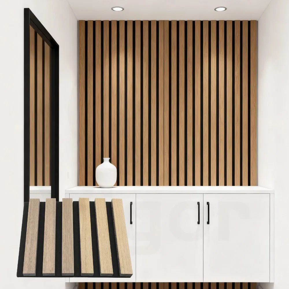 60X240cmwarm Oak Natural Wanult Acoustic Wood Slat Panels Akupanel