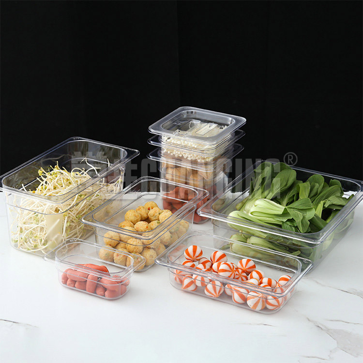 1/9 Gn Pan Clear Plastic Restaurant Equipment for Home Kitchen Hotel Use