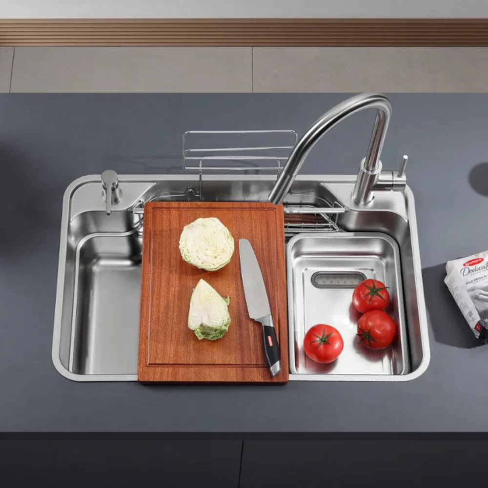 ODM/OEM Handmade Stainless Steel Large Single Bowl Multifunctional Countertop Luxury Kitchen Sink