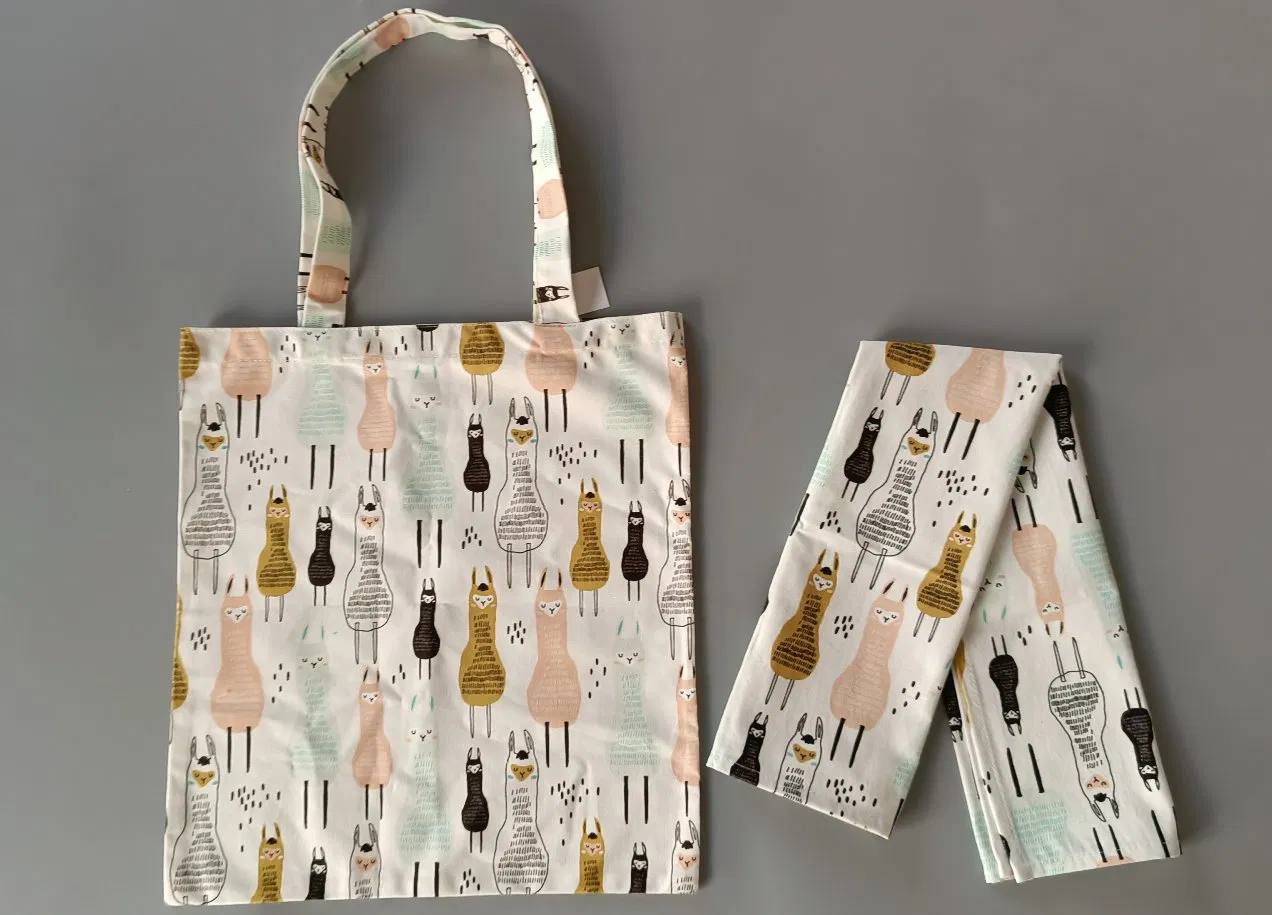 Custom Kitchen Digital Print Sheep Polyester or Cotton Tote Bag