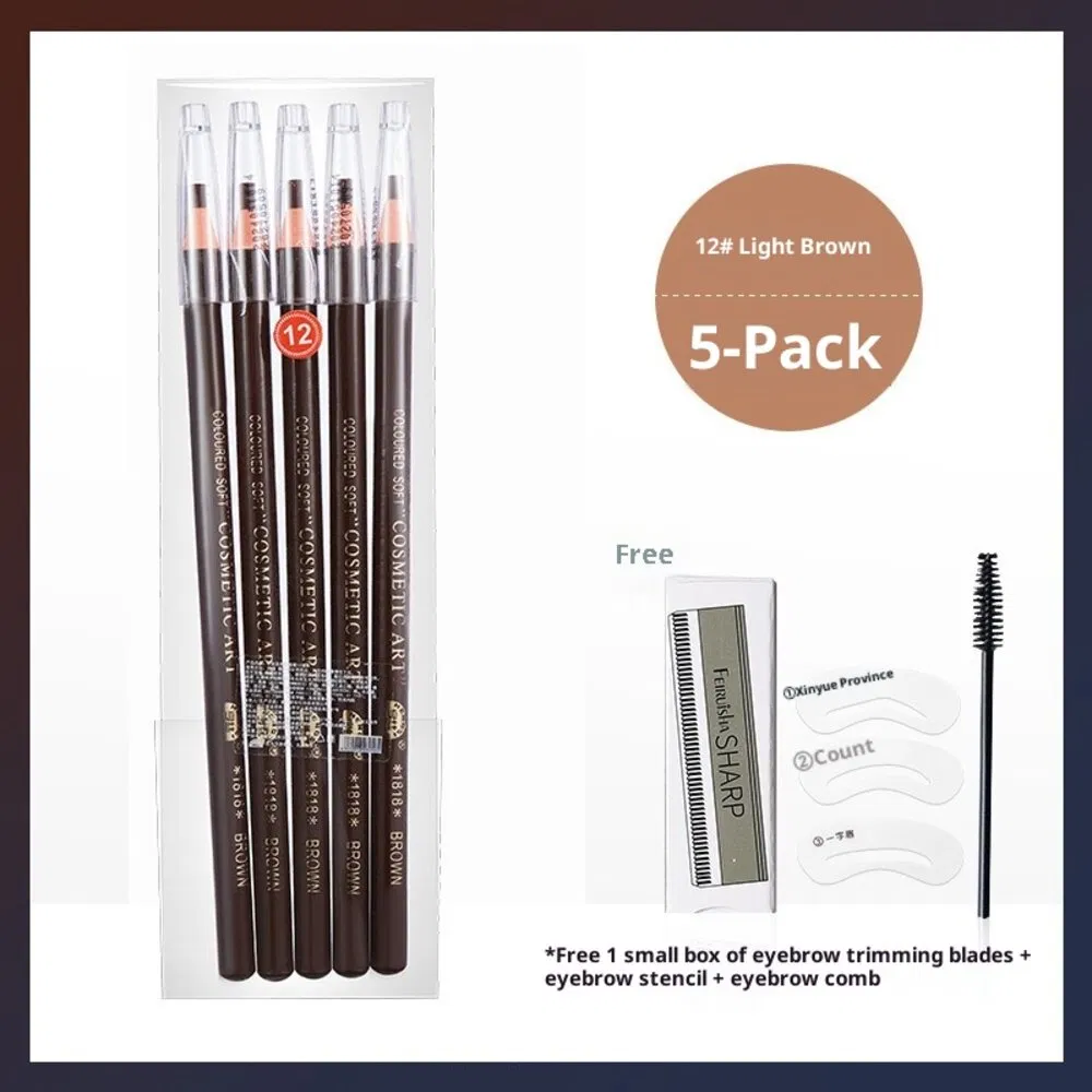 Waterproof Eyebrow Pencil with Vitamin E and Castor Oil Promotes Healthy Brow Growth