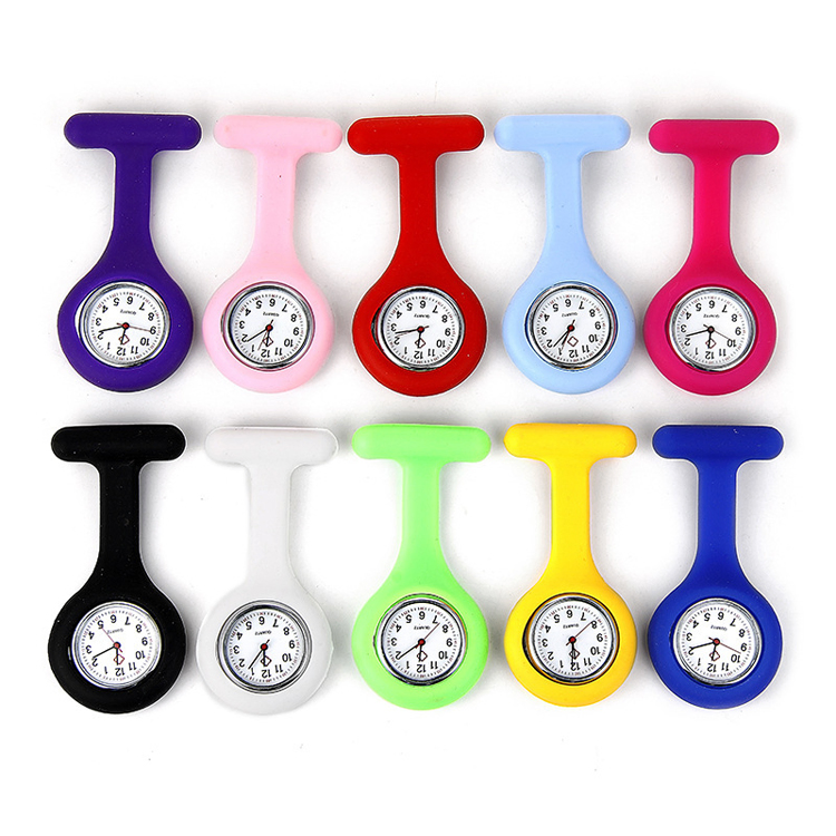 Custom Silicone Nurse Fob Watch with Pin - Clip-on Medical Lapel Pocket Watch for Nurses