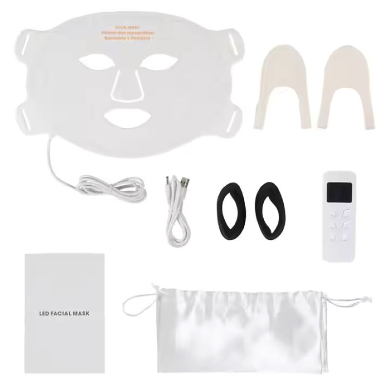Anti-Aging 4in1 Colors Silicone Infrared Red Light Therapy Facial Mask Skin Care