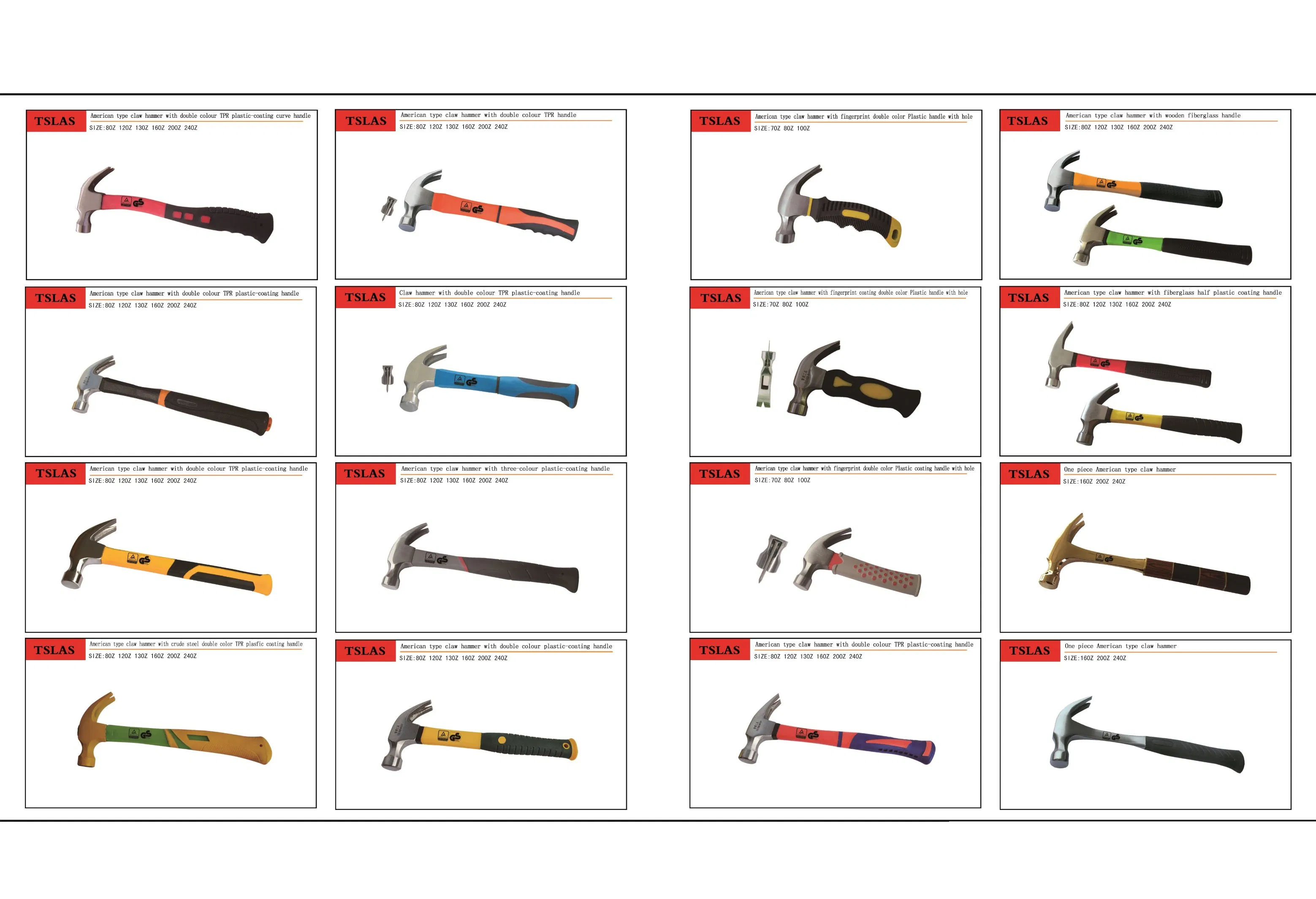 Hammer with Double Color Plastic Coating Handle