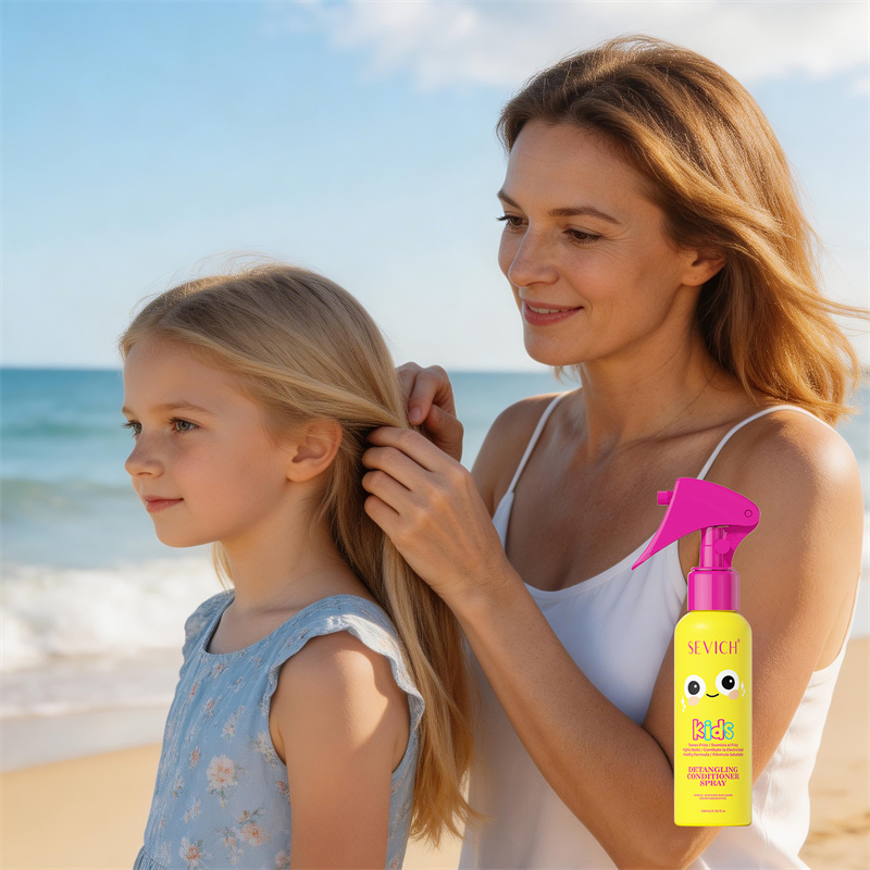 Private Label Kids Hair Detangler Spray OEM Organic Coconut Oil Hair Heat Protection Instant Detangling Spray