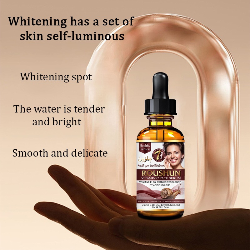 Roushun Natural Whitening Snail Serum for Youthful, Glowing Complexion