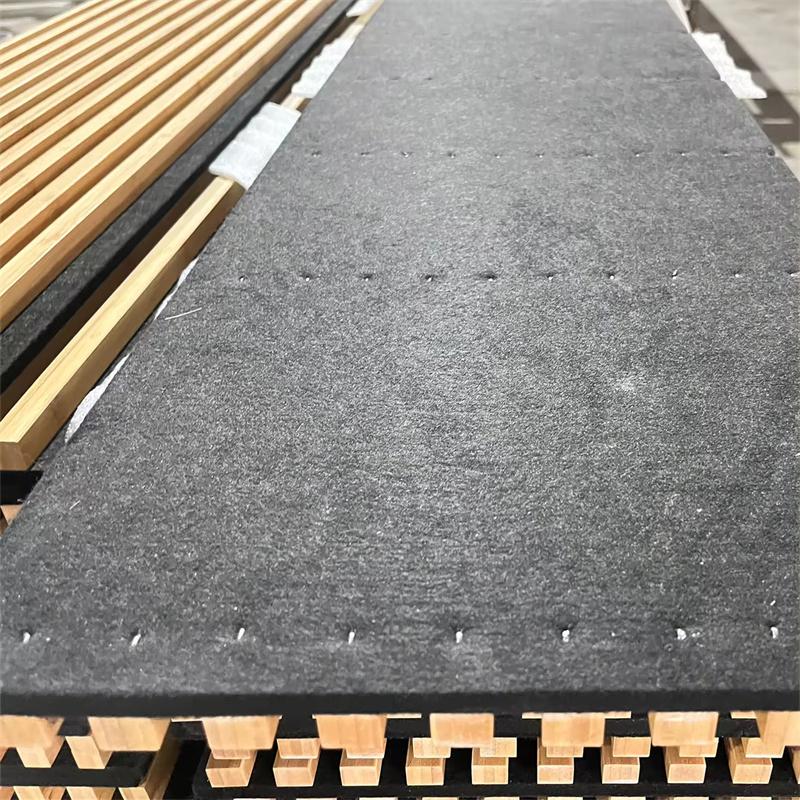 Bamboo Sound-Absorbing Wood Slatted Acoustic Wall Ceiling Panel for Building Material