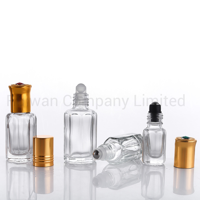 Wholesale Clear Octagonal Roller Bottle with Capacity 3ml, 6ml, 9ml. 12ml