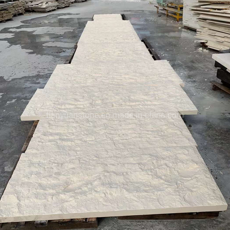 Elegant White Limestone Wall Cladding Tiles for Villa Outdoor Facade Decoration