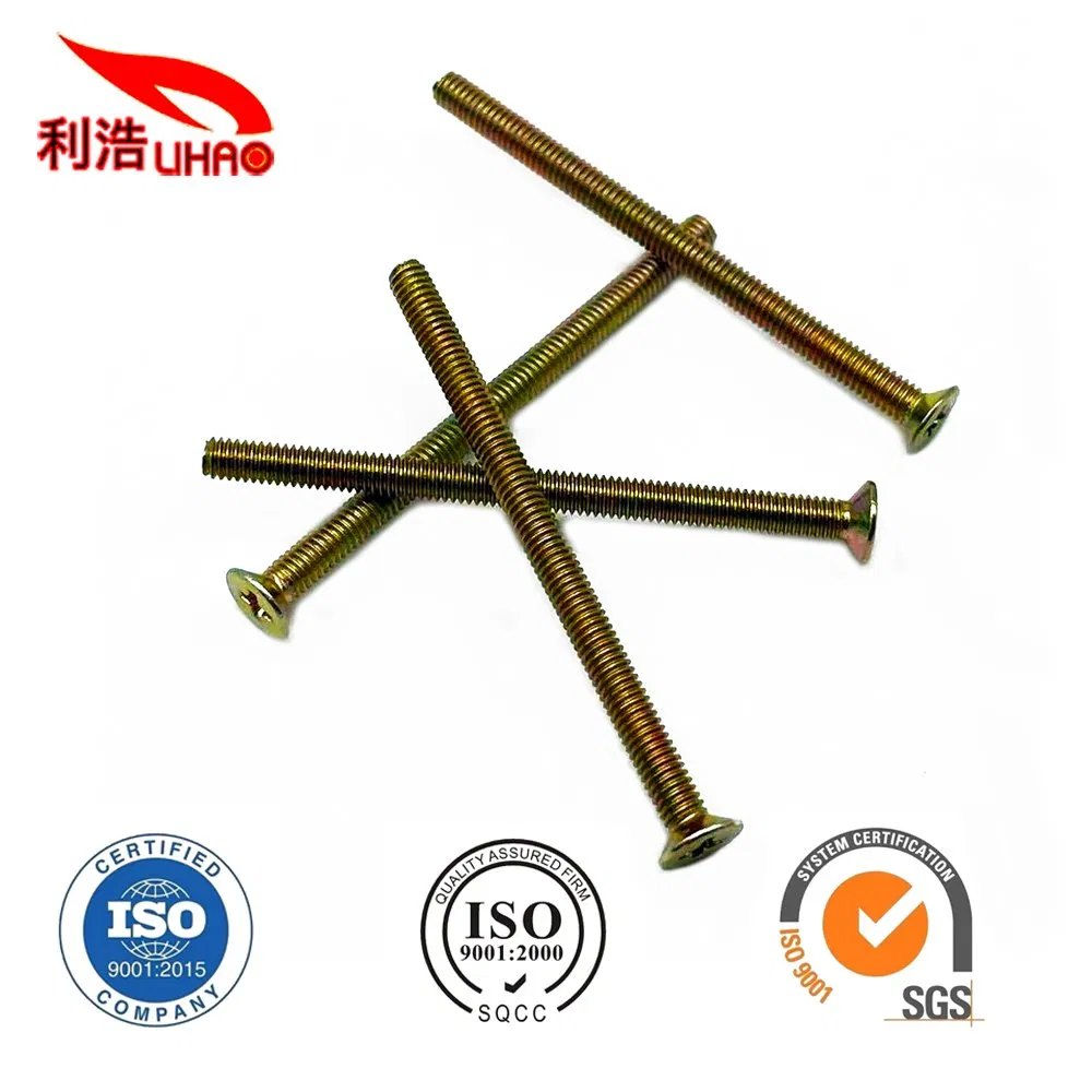 Factory Customize Different Metal Colored Zinc-Plated Countersunk Head Machine Screws