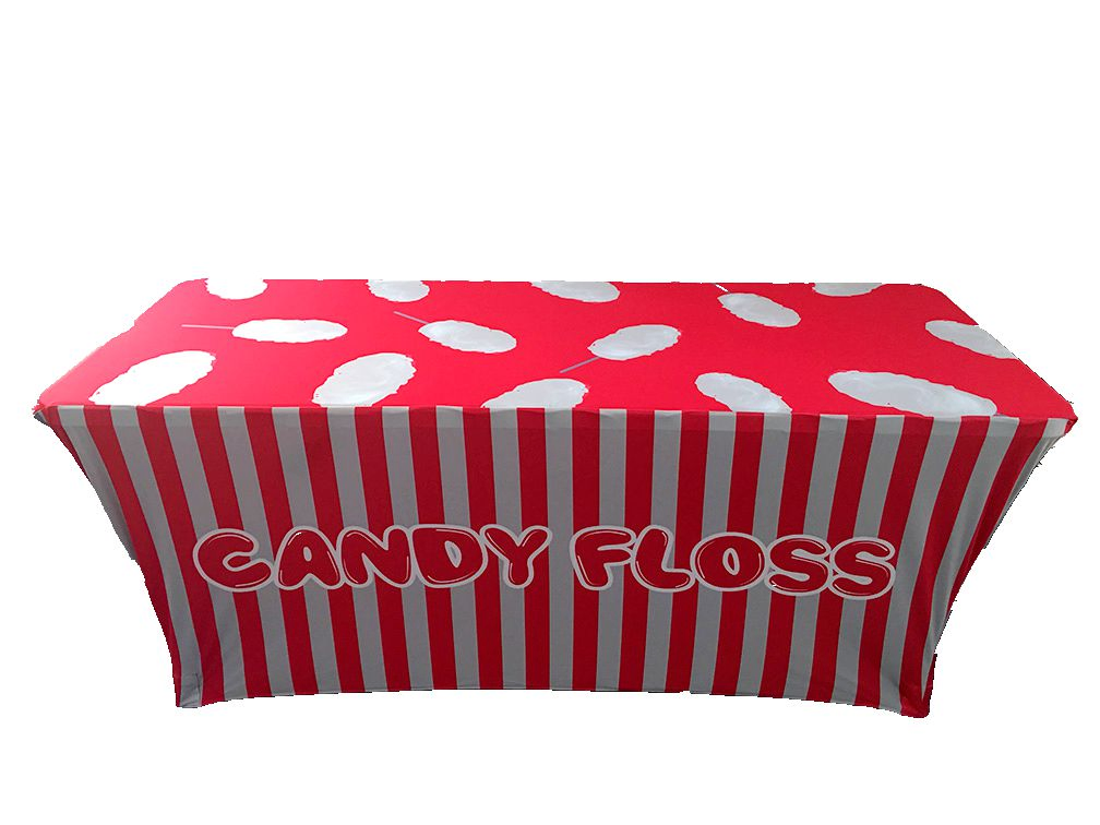 High Quality 4FT 5FT 6FT 8FT Tablecloth Booth Polyester Table Throw Custom Table Cover Cloths