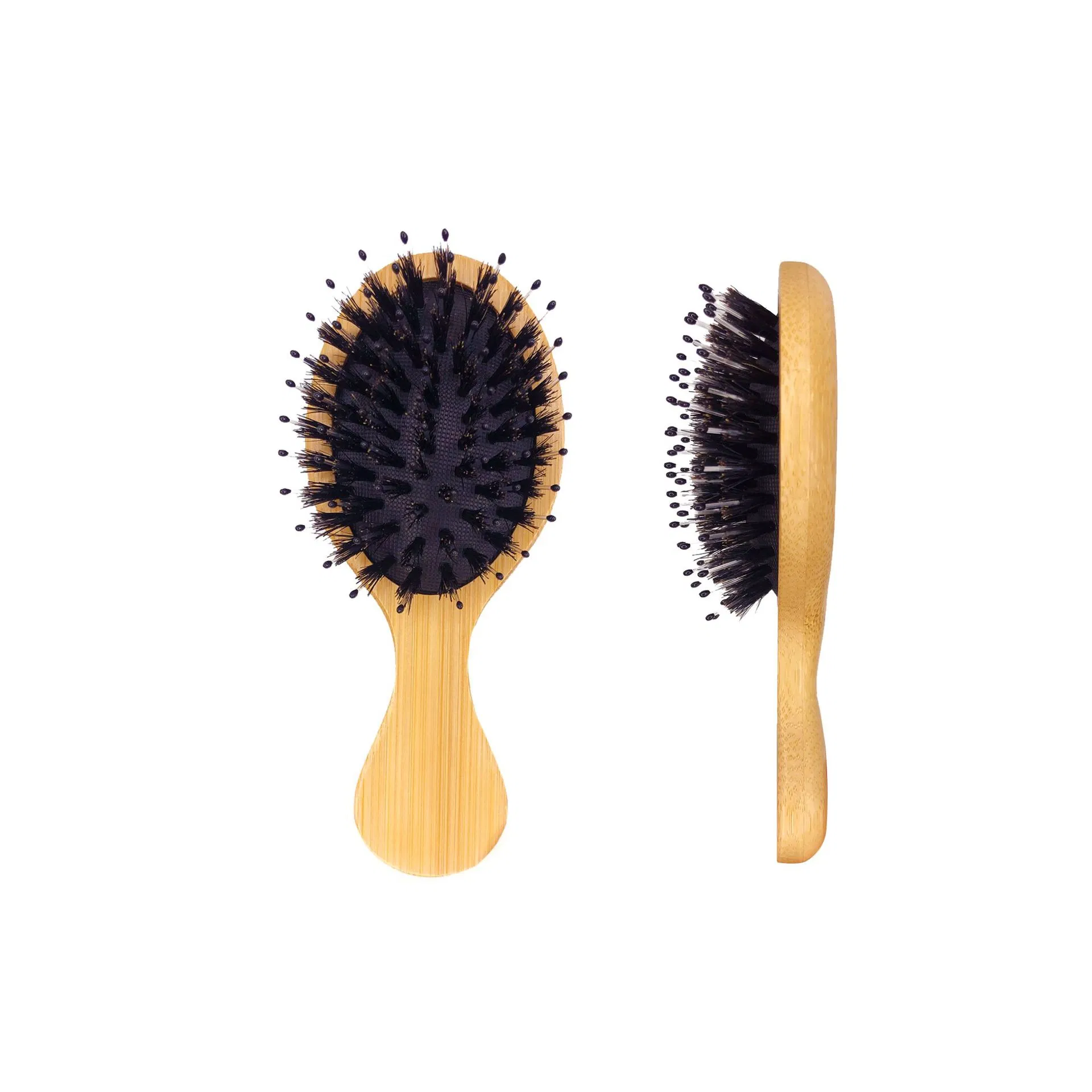 Factory Supply Custom Free Logo Boar Bristle Bamboo Hair Brush Soft Natural Bristles Brush for Thin and Fine Hair for Men Women